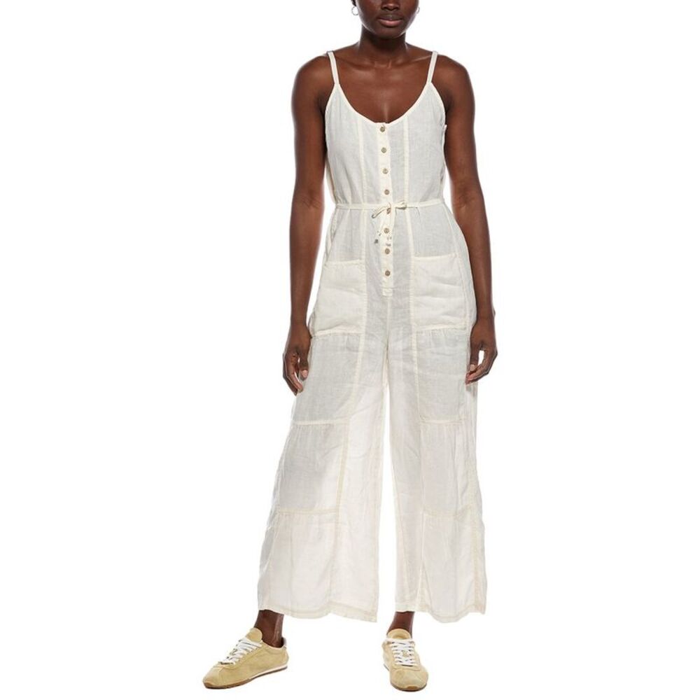 Xcvi Womens  Macauley Crop Linen Jumpsuit, Pink